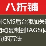 帝国CMS后台添加关键字时自动复制到TAGS(同步更新)的方法